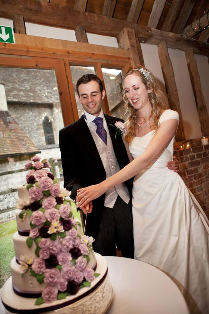 Victoria and partner on their wedding day