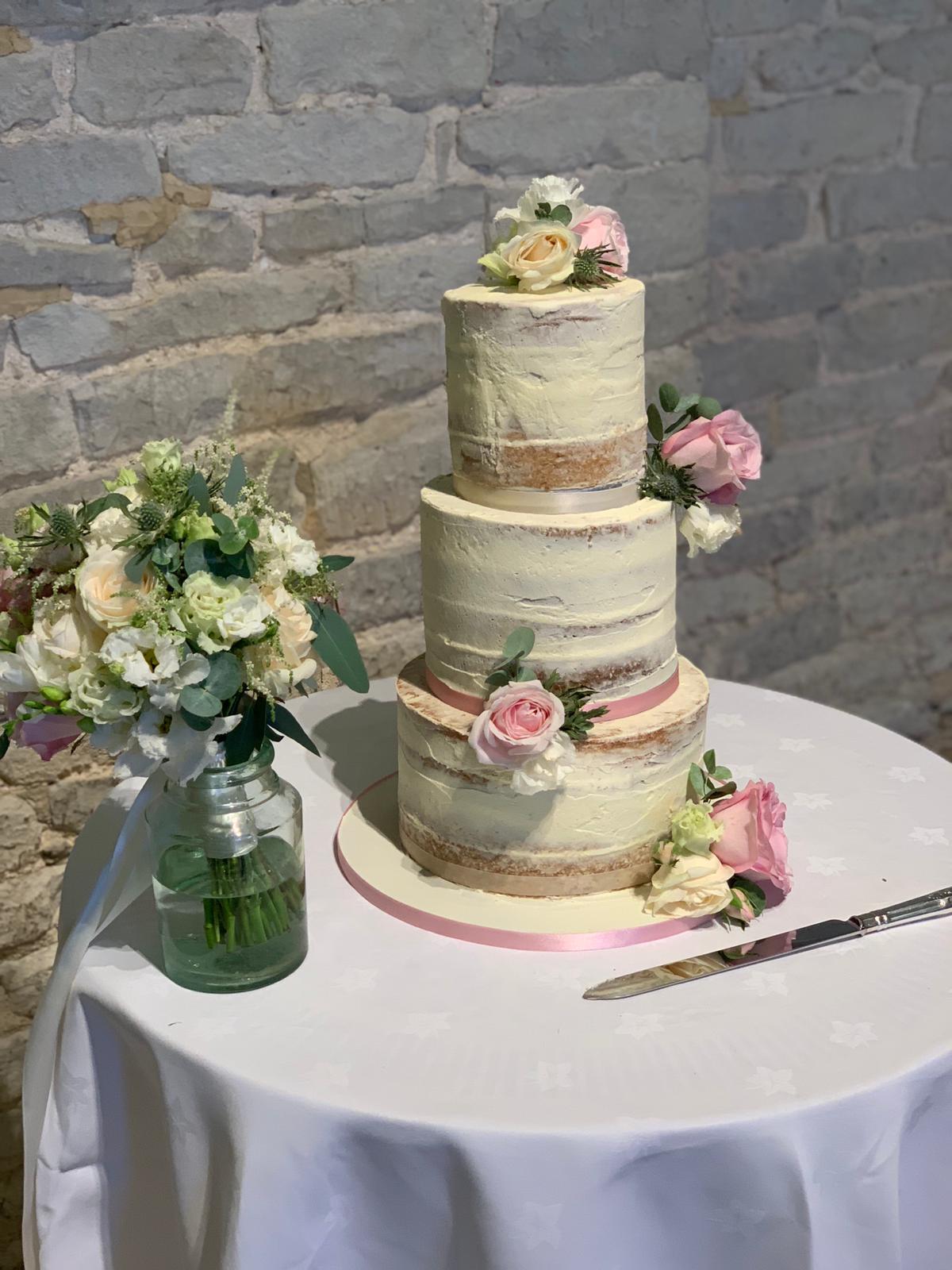 Semi-naked wedding cake