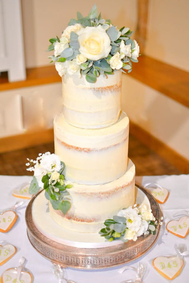 Rustic semi-naked wedding cake