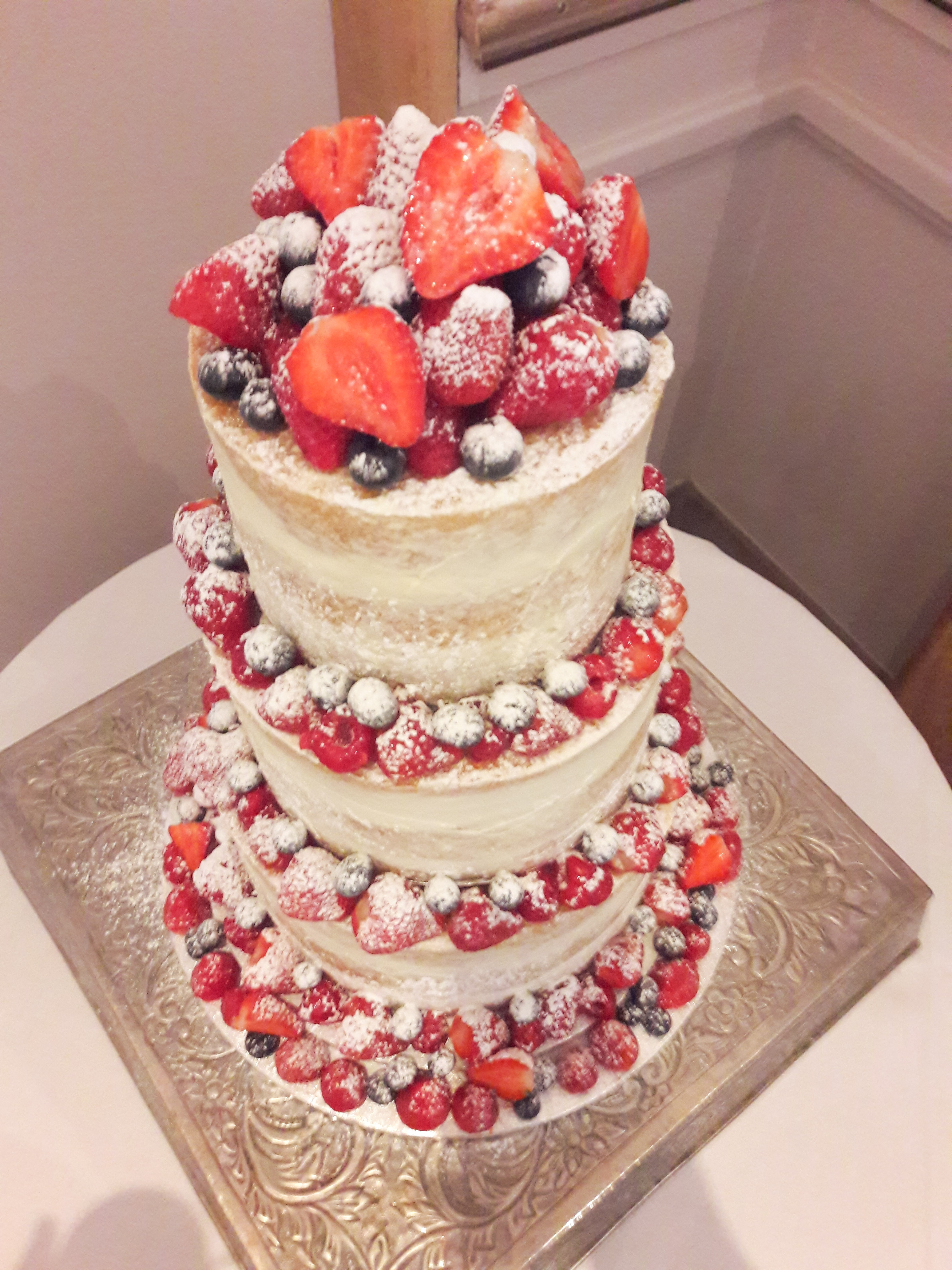 Semi-naked wedding cake